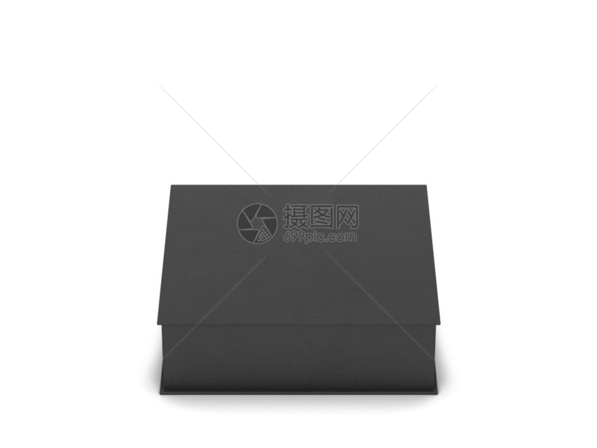 黑色的新白背景上孤立的空白箱包装模型3d插图盒子图片