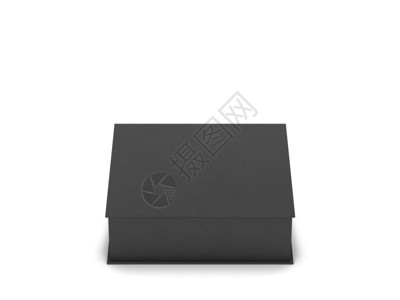 黑色的新白背景上孤立的空白箱包装模型3d插图盒子设计图片