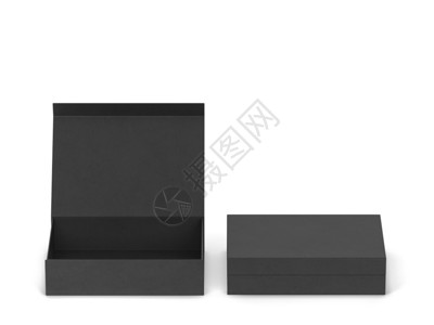 公司的商品白色背景上孤立的空白磁盒套件3d插图产品图片