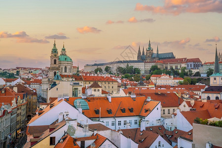 城市的镇捷克语布拉格市下捷克旧城风景世界旅行概念见光和世界旅行图片