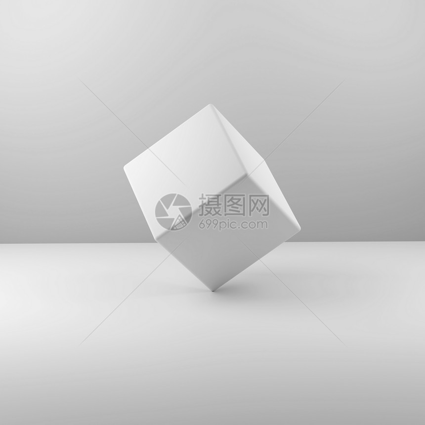 抽象的航运白色背景3d插图上的几何实际塑料立方体应用图片