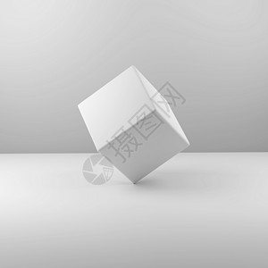 抽象的航运白色背景3d插图上的几何实际塑料立方体应用图片