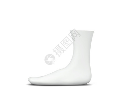白皮棉袜模型3d插图孤立于白色背景运动服纺织品篮球图片