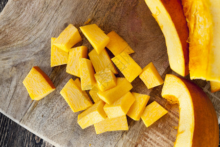 制作营养季节橙南瓜软甜食切片关闭生食品橙南瓜图片