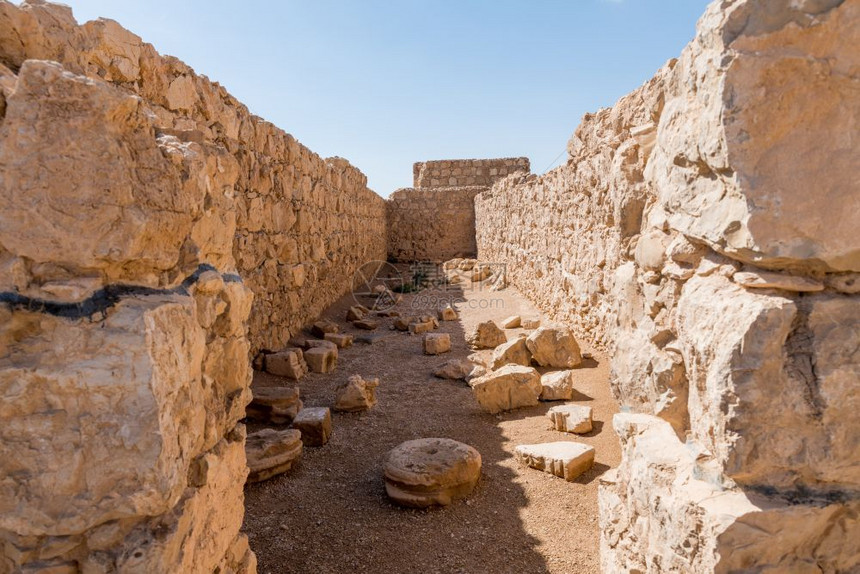 地标以色列古老马萨达堡垒的废墟由希律建造古老马萨达的伟大鲁伊斯犹太人高的图片