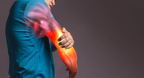 非侵入性手腕运动男人握网球肘X光概念肩膀设计图片
