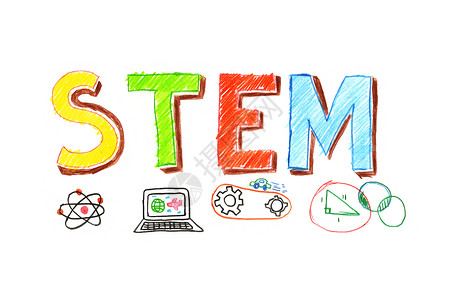 S字型传单海报STEM说明科学技术工程数教育用小手画的书写字型设计用于uiuxwebapp横幅设计插图设计图片