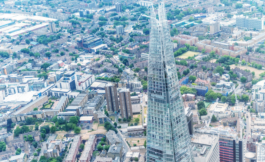 伦敦2015年6月18日从直升机的碎片和城市天际线日从直升机伦敦的碎片和城市天际线每年吸引50万游客多于行业建造图片