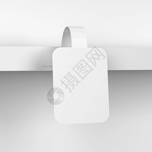 标签广告架子灰色背景上的空白市场Wwobbler模拟3d插图图片