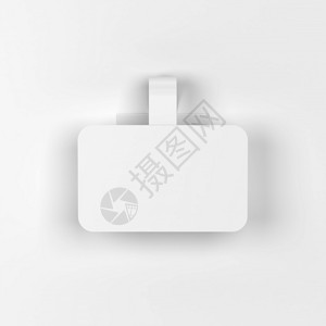 摇晃的标签灰色背景上的空白市场Wwobbler模拟3d插图长方形图片