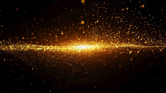 火花无缝的曲线金色数字粒子波流和光耀斑闪抽象技术背景图片