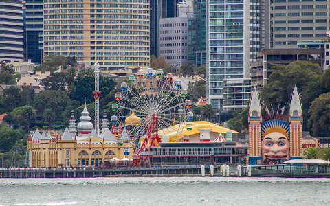 吸引力的澳大利亚SYDNEY2014年3月日澳大利亚悉尼月球公园娱乐威尔士澳大利亚人背景
