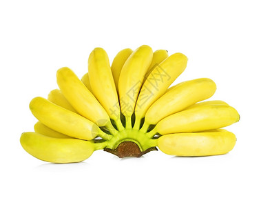 分支白色的在背景上被孤立的一连串迷你香蕉异国情调图片