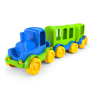 白色背景与世隔绝的列车3D插图旅行塑料车轮图片
