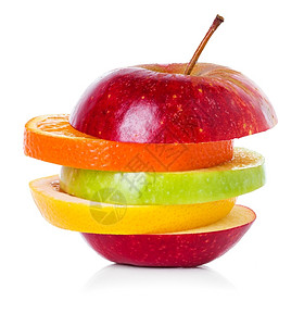 白色的分离水果混合食物苹图片