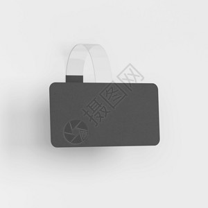 象征灰色背景上的Blankwwobbler标签模拟3d插图价钱零售图片