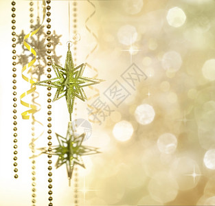 框架金色散焦背景上的伯利恒圣诞装饰之星玻璃圣诞节背景图片