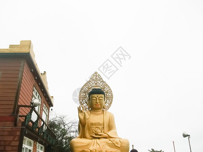 房山旅行禅韩国济州岛上的佛像灵背景