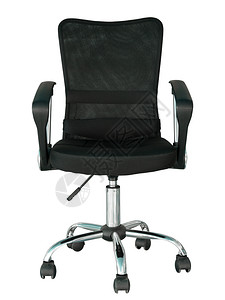 柔软的剪下黑色办公椅在白上隔离有剪切路径白色的图片
