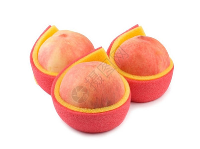 水果吃多汁的桃子组配有可爱的软包件迷人图片