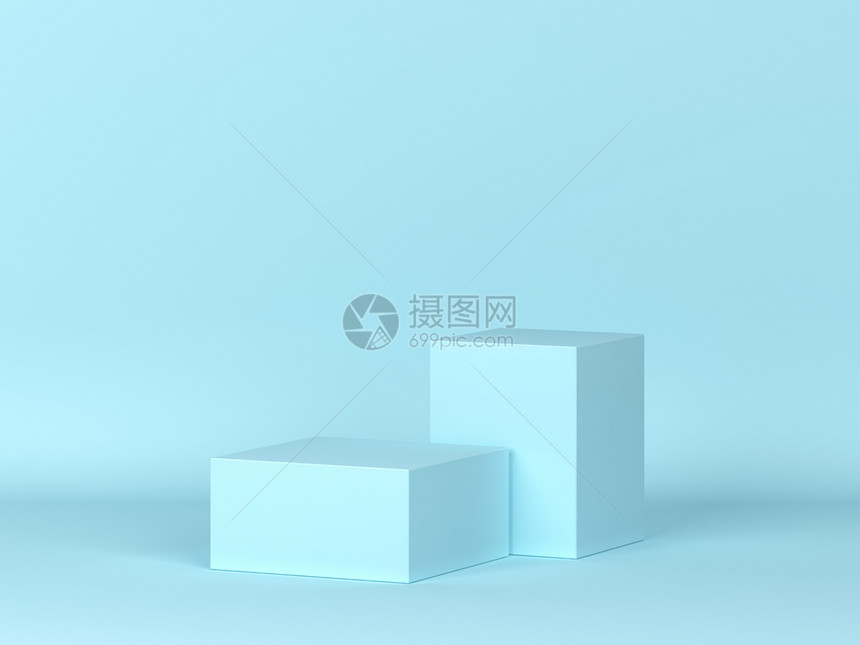 2个讲台站立最小场景3d插图空的平台图片