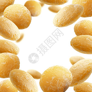 干燥农业黄扁豆在白色背景上飘浮黄扁豆在白色背景上飘浮图片