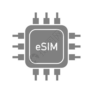 esim手机ESIM嵌入的SIM卡现代技术矢量说明联系卡片设计图片
