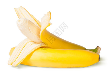 小吃有机的白色在背景上孤立的局部切除香蕉Name图片