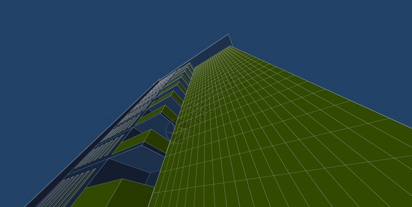 绘画住宅几何的建筑3D插图现代城市建筑抽象背景设计建筑背景插图透视线图片