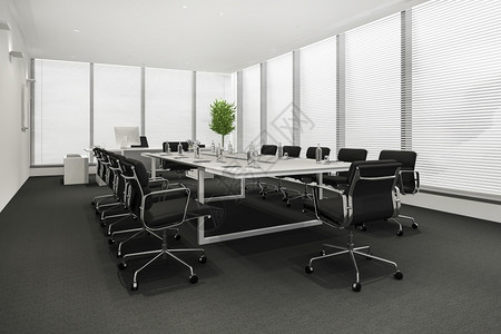 装饰风格3d在高楼办公大上提供商务会议室当代的空图片