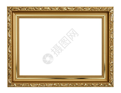 汉代纹饰白色背景上的金框雕刻老装饰品设计图片