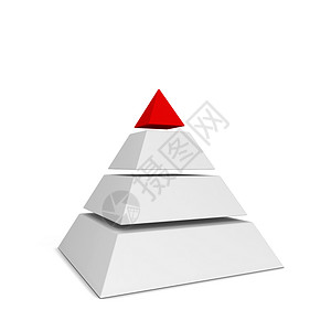 金字塔形框架切片金字塔图3d插以白色背景隔离商业几何学步设计图片