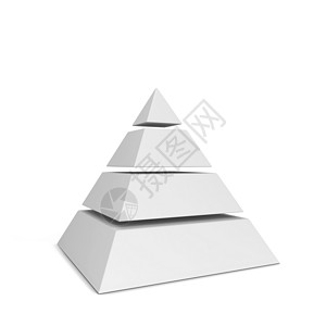 步工作流程三角形切片金字塔图3d插以白色背景隔离图片