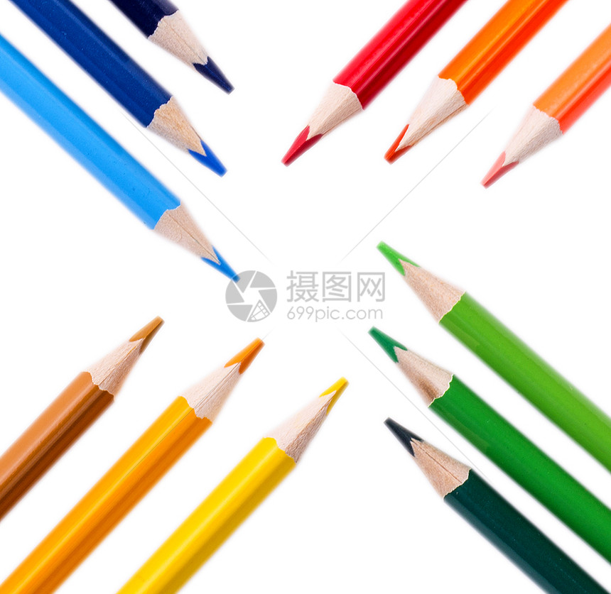 不同色系的彩色铅笔图片