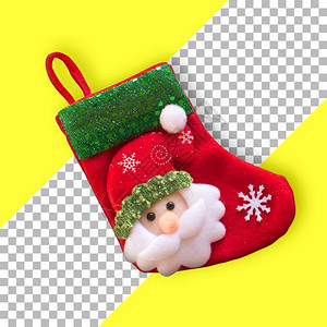 孤立的红圣诞礼物袜庆典白色的快乐图片