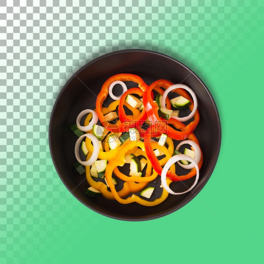 热有机的碗上新鲜意大利红辣椒孤立的透明背景细节图片