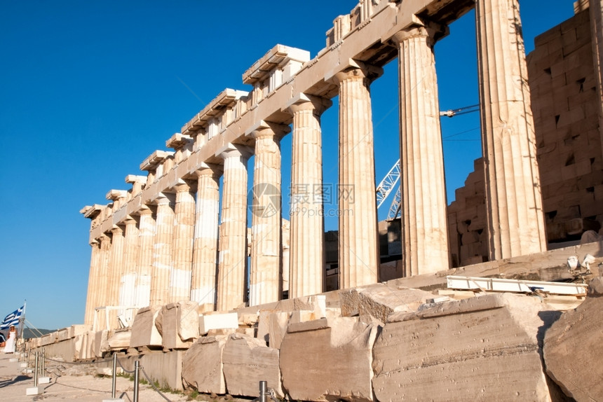 雅典希腊奥林山宙斯圣殿历史的新古典主义全球的图片