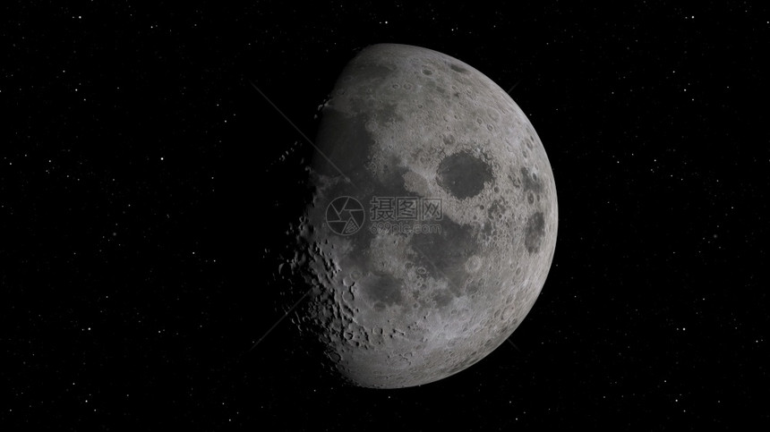 占星术3D月球轨道的成像美国航天局提供的这一图像元件月球在空间背景下有明亮的弹坑和月球土壤行星亮图片