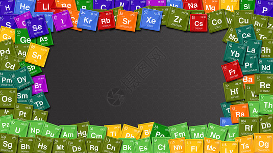 十一月瓷砖用元素周期表的符号制成彩色框架与4种新元素NihoniumMoscoviumTennessineOganesson于2背景图片