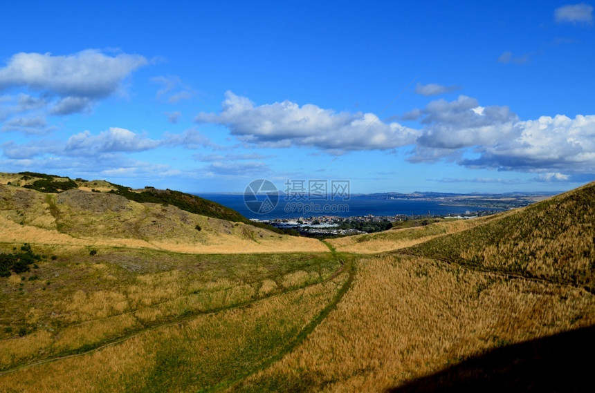 岩石爱丁堡苏格兰Arthursquopos座位周围的美丽风景卡尔顿摄影图片