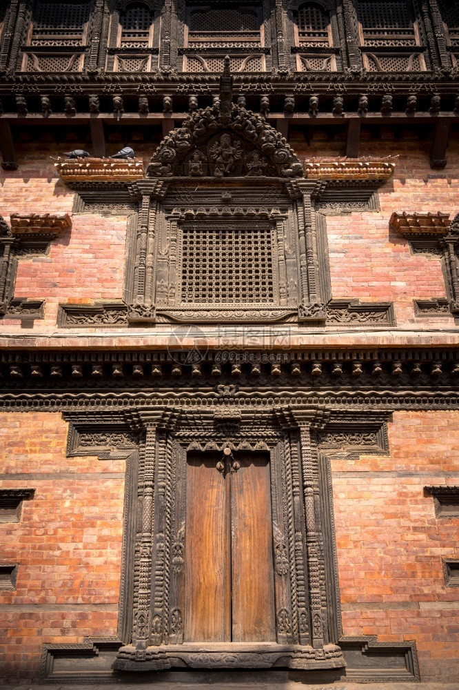 文化关闭尼泊尔加德满都Durbar广场建造古董图片