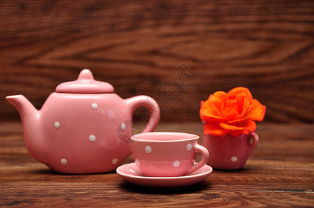 粉色茶具图片
