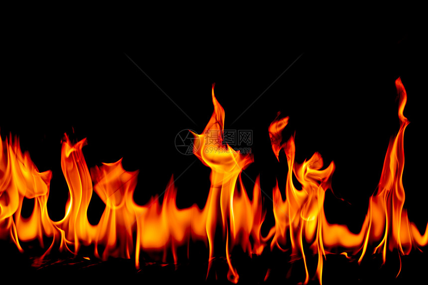 接触抽象艺术黑色背景的火焰燃烧红色热火花上升烈橙光闪耀的飞行粒子灾难夜晚图片