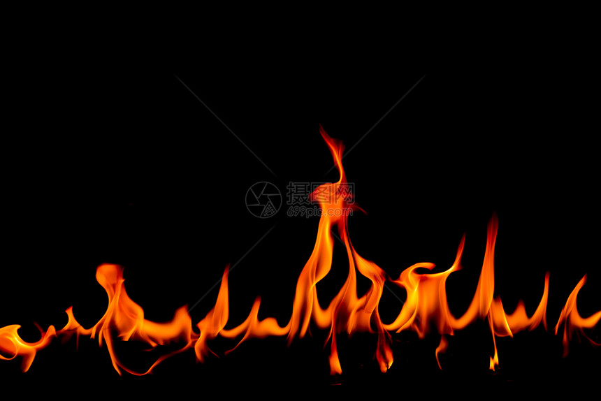 抽象艺术黑色背景的火焰燃烧红色热火花上升烈橙光闪耀的飞行粒子夜晚活力温暖的图片