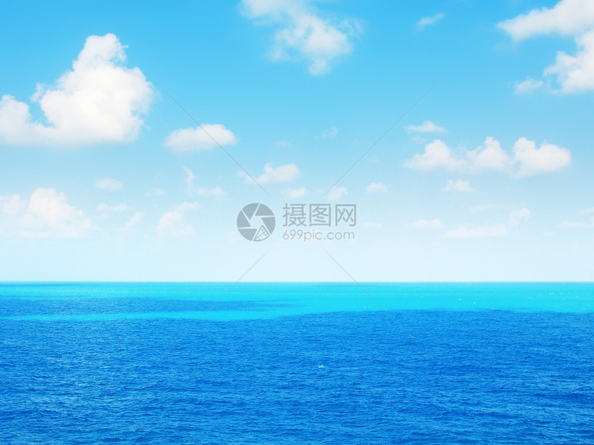 海洋太阳泰国安达曼海蓝色天空的美丽海景目地图片