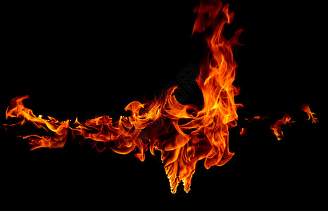 抽象艺术黑色背景的火焰燃烧红色热火花上升烈橙色发光飞行粒子点燃易图片