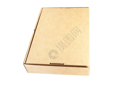 礼物白色背景形矩纸框上的白色背景棕纸盒可以很容易地安装邮政棕色的图片