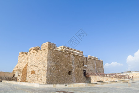 位于塞浦路斯城市港口的帕福斯城堡地中海吸引力欧洲图片