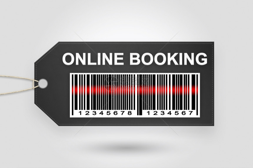 技术浏览旅行带有条码和灰弧梯度背景的在线订票价格标签图片