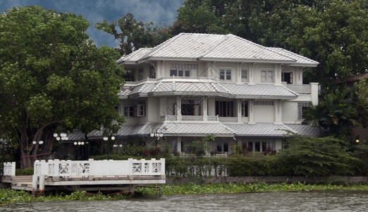 汤普森沿泰兰邦Bangkok的拜拉河一带大木屋制历史图片